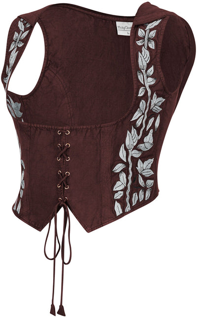 Tauriel Top Limited Edition Rich Rosewood Silver Embroidery